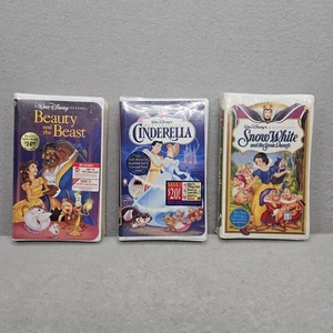 Walt Disney 3 Vintage VHS Tapes Black Diamond/Masterpiece Collection / SEALED - Picture 1 of 21