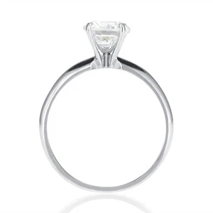 3/4 Carat Elegant Round Cut Diamond Engagement Ring H/SI1 14K White Gold - Picture 1 of 5