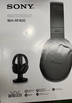 Sony WHRF400 RF BLACK Wireless Noise Reducing Home Theater Headphones Open box - Image 1 of 2