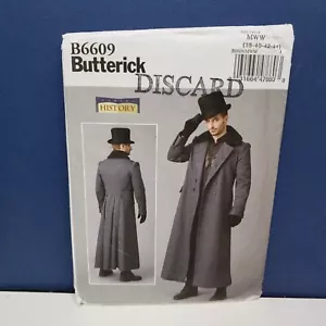 BUTTERICK B6609 Men's Historical Greatcoat Overcoat Size 38-44 UNCUT Pattern OOP - Picture 1 of 3