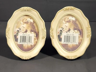 Antique Victorian style resin picture frame set ivory for 3 1/4x2 1/2" photo NEW - Image 1 of 4