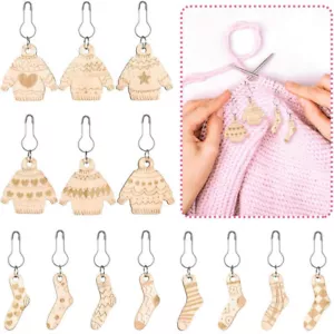 Wood Knitting Stitch Marker Smooth Practical Sewing Markers Handcrafts DIY - Picture 1 of 13