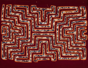 Vintage Red And Orange Special Background Material Mola - Picture 1 of 10