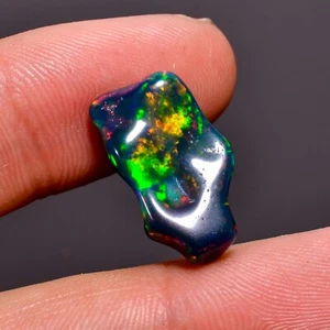 Black Ethiopian Opal Polished Rough Fancy Shape Opal Gemstone 5.4 Ct 18X10X7 mm - Picture 1 of 3
