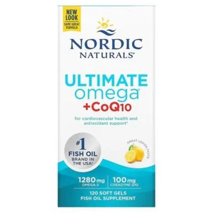 Nordic Naturals, Ultimate Omega + CoQ10, Limón, 1.280 mg, 120 Geles Blandos - Imagen 1 de 2