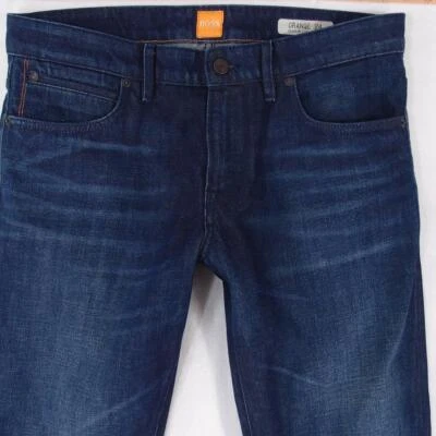 Hombres HUGO BOSS ORANGE 24 Ajustado Recto Azul Jeans W32 L34 - Imagen 1 de 4