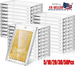 5/10/20/30/50Pcs Empty Magnetic Trading Card Holder 35PT One-Touc Hard Card Case - Picture 1 of 17