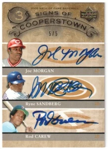 RYNE SANDBERG JOE MORGAN ROD CAREW 2005 Upper Deck Signs Autograph Auto #/5 - Picture 1 of 2