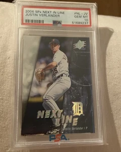 2006 Upper Deck Justin Verlander SPx NEXT IN LINE #NL-JV 2nd yr PSA 10 low pop - Picture 1 of 2