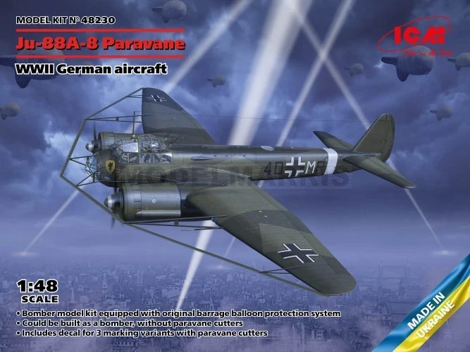 ICM 48230 1/48 Ju-88A-8 Paravane, WWII German aircraft - Immagine 1 di 1