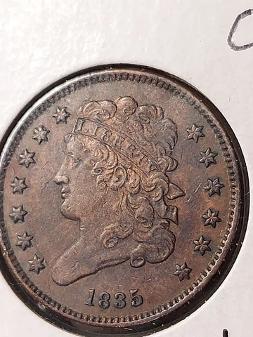 1835 Classic Head Half Cent HIGHER Grade AU++ Coin A/31 Cover