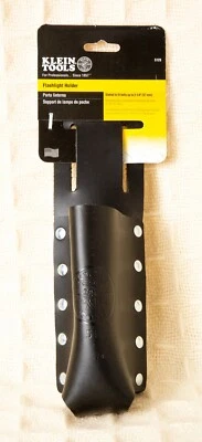 FLASHLIGHT HOLDER Klein Tools PORTA LINTERNA Riveted Leather Black Fits On Belt - Image 1 of 4