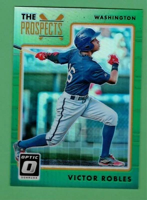 2017 PANINI DONRUSS OPTIC VICTOR ROBLES GREEN PARALLEL THE PROSPECTS 4/5 - Image 1 of 2