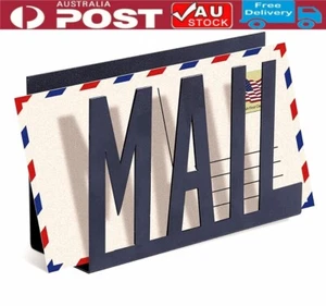 Modern black Metal Letter Sorter with Mail Cutout Design, Mail Organizer Holder - Picture 1 of 7