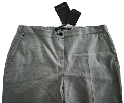 $430 Nuevo MARINA RINALDI Gris LANA SEDA PIERNA CÓNICA Vestido Pantalones Pantalones US-12 Foto 1 de 4