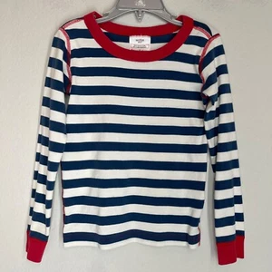 Hanna Andersson Long Sleeve Top Kids Unisex 6-7 Organic Cotton Red White Blue - Picture 1 of 10
