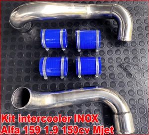 TUBI KIT INOX INTERCOOLER ALFA 159 1.9 jdtm 150 hp MANICOTTI SILICONICI BLU T21 - Picture 1 of 1