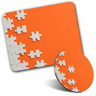 Mouse Mat & Coaster Set - Orange Jigsaw Style  #12903