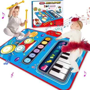 Toys for 1 Year Old Boy Gifts, 2 in 1 Musical Piano&Drum Mat, Baby Toys for 6 to - Picture 1 of 3