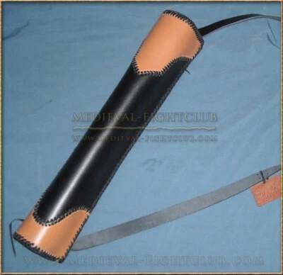 Crescent Shaped Quiver Leather Archery Arrows Reenactment - image 1 of 2