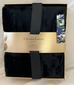 Christian Lacroix Maison Black Overiszed Faux Fur Throw NIP - Picture 1 of 4