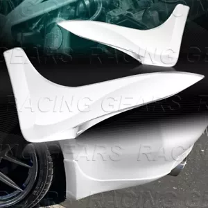 PAINTED WHITE REAR BUMPER MUD GUARDS POLYURETHANE LIP FIT 03-07 INFINITI G35 2DR - Picture 1 of 6