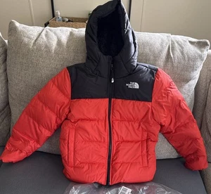 The North Face V4401 Kid Moondoggy 2.0 Down Hoodie Size L 14/16 Blue Wing Teal - Picture 1 of 5