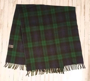 Tartan Blanket Co. Schoßdecke schwarz Uhr Tartan Überwurf 75" x 28" recycelte Wolle - Bild 1 von 7