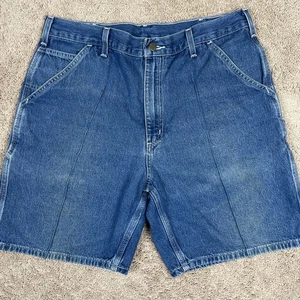 Carhartt Shorts Mens 36 Blue B28 DST Denim Carpenter Work Cotton Tool Pocket - Picture 1 of 12