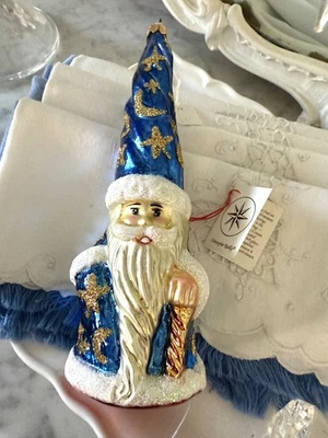 "De colección Christopher Radko Vidrio Adorno de Navidad Celestial SANTA 8 1/8"" Estrellas Altas" Foto 1 de 4