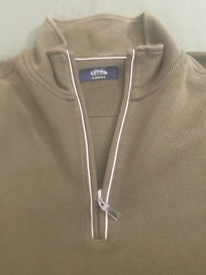 Callaway 毛衣男式大号绿色高尔夫 X 系列四分之一拉链弹力 — 第 1/4 张图片