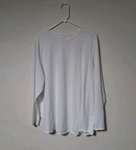 J.jill Pure Jill Pima Stretch Cotton Shirttail Tee Long Sleeve White Size 3X. - Picture 1 of 5