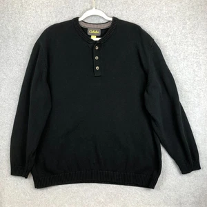 Cabela's 1/4 Knopf Henley Pullover Sweater Blau Herren 2XL Strick Outdoor Freizeit - Bild 1 von 8
