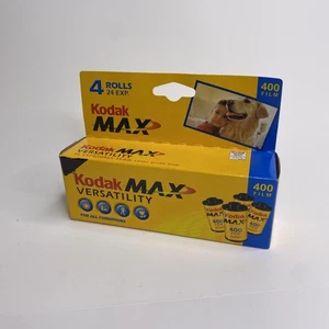 Vintage Kodak Max Versatility 400 35mm Film 4 Rolls 24 Exp USA New Sealed - Picture 1 of 6