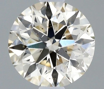 0.40 CT 100% NATURAL GIA CERTIFIED DIAMOND N VERY LIGHT BROWN/SI2 GRADE 4 MM - Image 1 of 4