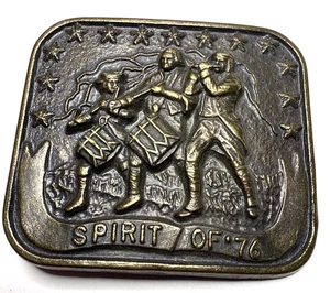 Hebilla de cinturón de metal esquinas redondeadas vintage Bicentennial Spirit of '76 1976 - Imagen 1 de 6