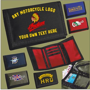 Custom Decorated Tri-Fold Ripper Wallet Choose your bike logo & Text Fathers Day - Picture 1 of 14