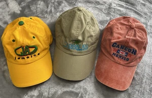 Lotto-3 Cappello Baseball Cancun Messico Caraibi Giamaica Souvenir Berretto Cinghia Schienale - Foto 1 di 10