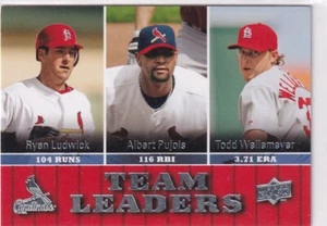 Upper Deck MLB 2009 436 Ryan Ludwick Albert Pujols Todd Wellemeyer Team Leaders - Bild 1 von 2