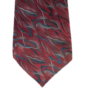 Vintage Keynote Terylene tie 1960s red and blue pattern working mens clothing - Picture 1 of 3