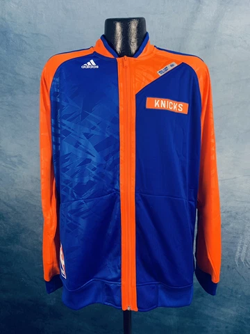 Men's New York Knicks Adidas Blue On Court Warm Up Performance Jacket NWT L Cover