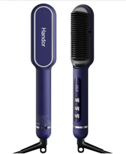 Handor Negative Ionic Hair Straightener Brush with 9 Temp Settings LED Display - Picture 1 of 7