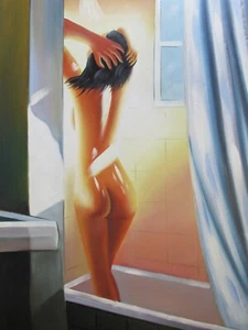 abstract nude female woman sexy sensual oil painting canvas modern original art - Picture 1 of 1