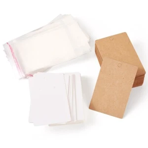 100 Piezas Papel Rectangular Un Par Pendiente Tarjetas de Exhibición con Agujero Colgante 9x6cm - Imagen 1 de 9