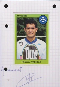 FOOTBALL CARTE PASCAL VAHIURA A J AUXERRE SIGNATURE ORIGINALE - Picture 1 of 1