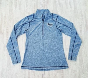 ๐ฅ Los Angeles Rams Antigua Golf Quarter Zip Heather Blue Shirt Women's Medium M - Picture 1 of 6