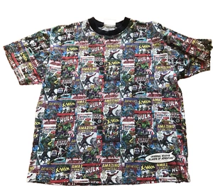 90s Vintage Marvel T-Shirt Universal Studios All Over Print Size Large Men - Picture 1 of 10