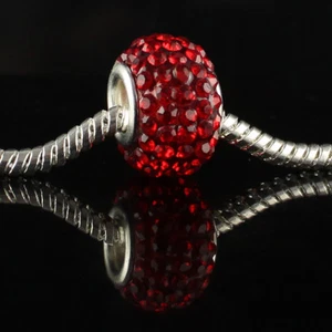 10pcs Czech Crystal Big Hole Spacer Beads fit European Charm Bracelet Necklace - Picture 1 of 21