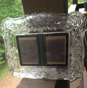 Mikasa Vintage Memories Duet Floral Glass Frame 3"x 5" Photos, Elegant - Picture 1 of 7