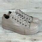 Converse Platform Low Craft Grey Faux Leather Trainers Women’s Size UK 5